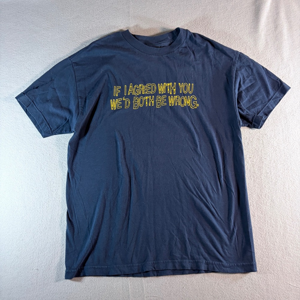 Top Heavy Mens Navy Blue Sarcastic Graphic T-Shirt If I Agreed With You Size M